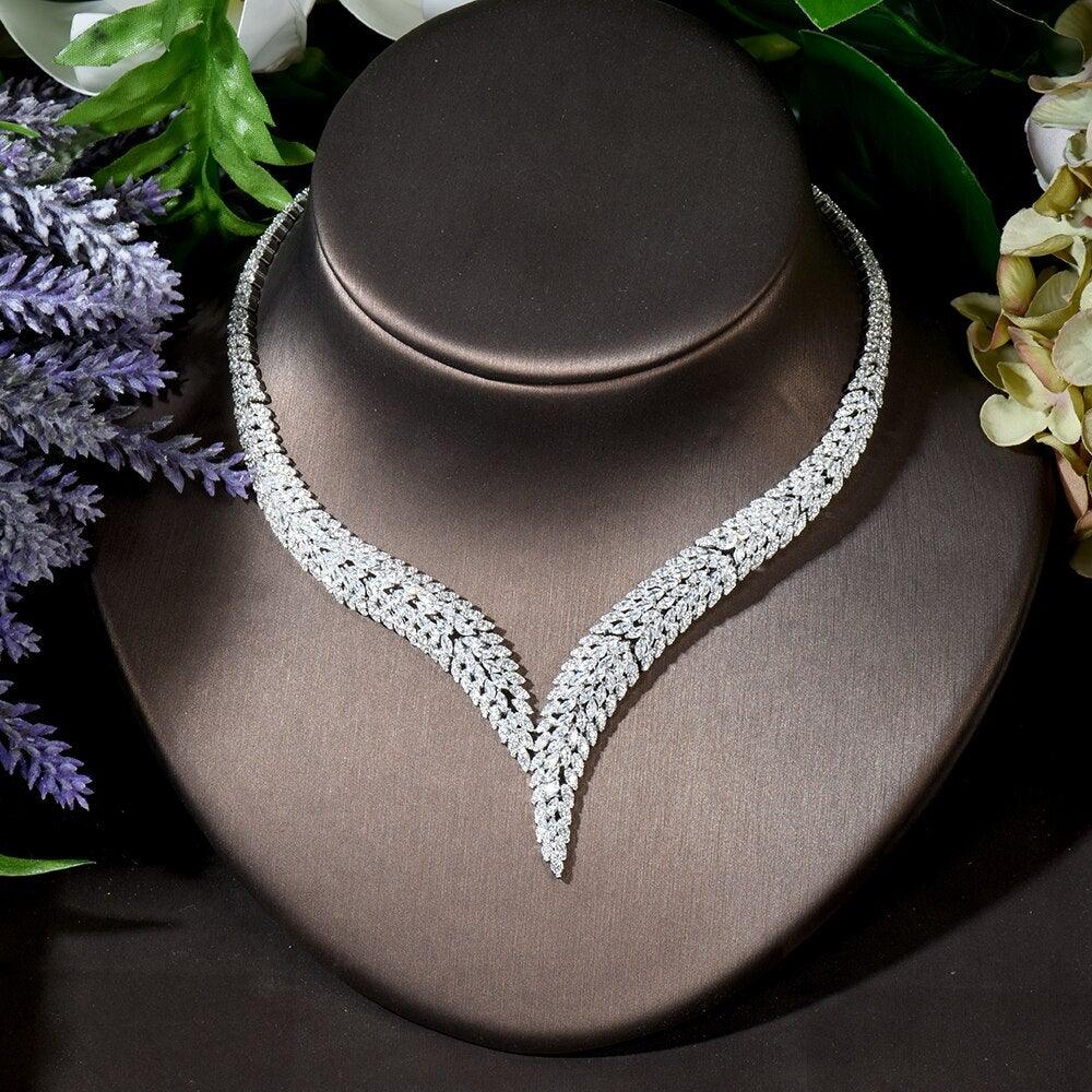 Luxury New Design AAA+ Cubic Zirconia Diamonds Large Bridal Set - BridalSparkles