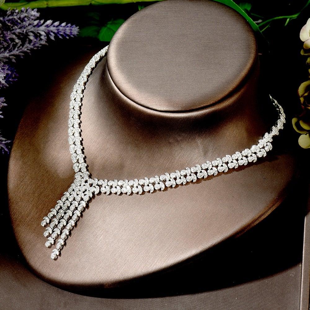 Gorgeous 4pcs AAA+ Cubic Zirconia Diamonds Luxury Bridal Set - BridalSparkles