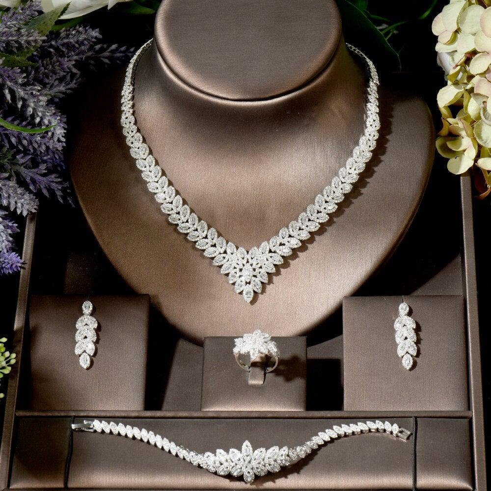 2021 Best Seller Exclusive AAA+ CZ Diamonds Jewelry Necklace Set - BridalSparkles