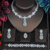 High Quality White Gold Color Bridal Wedding Jewelry Set