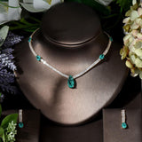 New Arrival Outstanding 2pcs Water Drop Multicolor AAA+ Cubic Zirconia Diamonds Jewelry Set - BridalSparkles