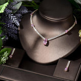 New Arrival Outstanding 2pcs Water Drop Multicolor AAA+ Cubic Zirconia Diamonds Jewelry Set - BridalSparkles