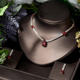 New Arrival Outstanding 2pcs Water Drop Multicolor AAA+ Cubic Zirconia Diamonds Jewelry Set - BridalSparkles