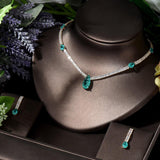 New Arrival Outstanding 2pcs Water Drop Multicolor AAA+ Cubic Zirconia Diamonds Jewelry Set - BridalSparkles