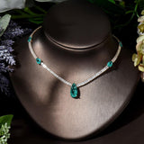 New Arrival Outstanding 2pcs Water Drop Multicolor AAA+ Cubic Zirconia Diamonds Jewelry Set - BridalSparkles