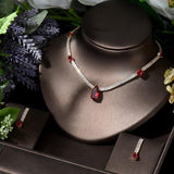 New Arrival Outstanding 2pcs Water Drop Multicolor AAA+ Cubic Zirconia Diamonds Jewelry Set - BridalSparkles