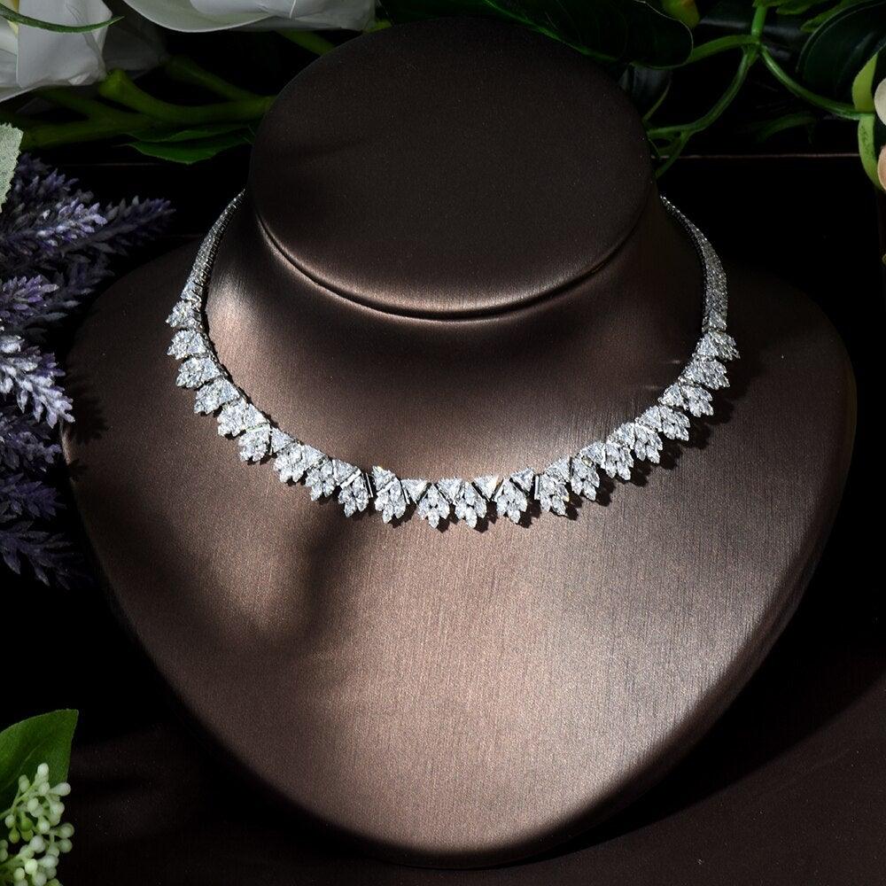 Superb Fashion Decorated with AAA+ Zirconia Diamonds Luxury Jewellery Set - BridalSparkles