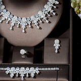 Ideal Wedding Jewelry - Big Round Geometric Design Necklace Earring Set Bridal Wedding Jewelry - BridalSparkles