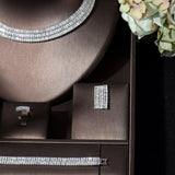 New Design Simple Baguette Luxury AAA+ Cubic Zirconia Diamonds 3Pcs Wedding Set - BridalSparkles
