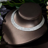 New Design Simple Baguette Luxury AAA+ Cubic Zirconia Diamonds 3Pcs Wedding Set - BridalSparkles