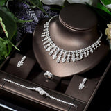Fabulous Water Drop AAA+ Cubic Zirconia Diamonds 4pcs Luxury Bridal Set - BridalSparkles