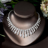 Fabulous Water Drop AAA+ Cubic Zirconia Diamonds 4pcs Luxury Bridal Set - BridalSparkles