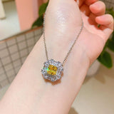 Vintage Lab Created Topaz High Carbon Diamond Ring Earrings Pendant Necklace Jewelry Set - BridalSparkles