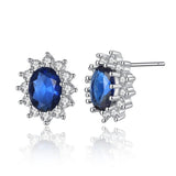 2022 New Luxury Blue Color Sunflower Silver Anniversary Wedding Luxury Jewelry Set - BridalSparkles