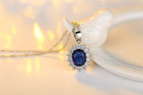 2022 New Luxury Blue Color Sunflower Silver Anniversary Wedding Luxury Jewelry Set - BridalSparkles