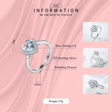 Gorgeous Heart shape AAAAA Quality CZ 925 Sterling Silver Wedding Ring - BridalSparkles