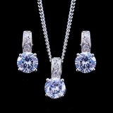 Bridal Jewelry Set With AAAA Quality Zircon Set of Earrings Pendant Necklaces