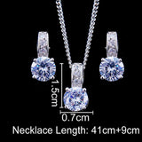 Bridal Jewelry Set With AAAA Quality Zircon Set of Earrings Pendant Necklaces - BridalSparkles