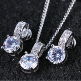 Bridal Jewelry Set With AAAA Quality Zircon Set of Earrings Pendant Necklaces - BridalSparkles