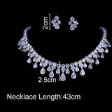 High Quality White Gold Color AAA+ Cubic Zirconia Diamonds Bridal Wedding Jewelry Set - BridalSparkles