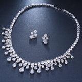 High Quality White Gold Color AAA+ Cubic Zirconia Diamonds Bridal Wedding Jewelry Set - BridalSparkles
