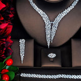 Brilliant Luxury Design AAAA+ Quality Cubic Zircon Diamonds 4 piece Bridal Wedding Jewelry Set