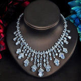 Enchanting Big Water Drop Designer AAAA+ Quality Zircon Diamonds Luxury 2 Piece Wedding Jewelry Set - BridalSparkles