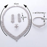 Hot Selling Luxury AAAA+ Quality Diamonds Cubic Zirconia  4 piece Bridal Jewelry Set - BridalSparkles