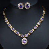 Lovely 6 Color Choice AAA+ Cubic Zirconia Diamond Jewelry Set - BridalSparkles