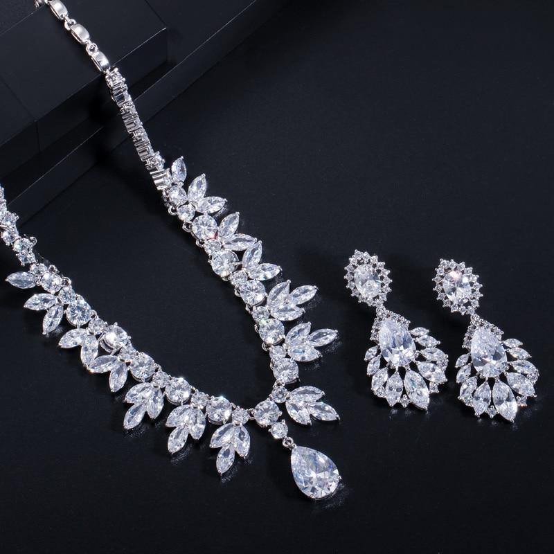 High Quality AAA+ Cubic Zirconia Diamonds Luxury Bridal Wedding Jewelry Set - BridalSparkles