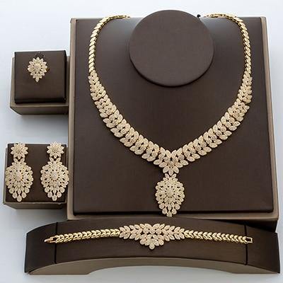 Sparkling High Quality AAAA+ Cubic Zirconia Diamonds 4 piece Bridal Jewelry Set - BridalSparkles