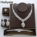 Sparkling High Quality AAAA+ Cubic Zirconia Diamonds 4 piece Bridal Jewelry Set - BridalSparkles