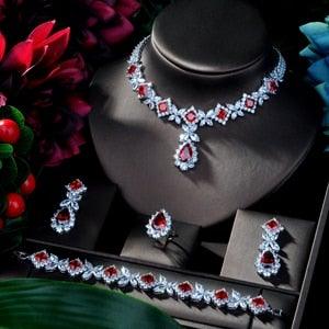 Hot sale 4pcs AAA+ Cubic Zirconia Diamonds Bridal Jewelry Set - BridalSparkles
